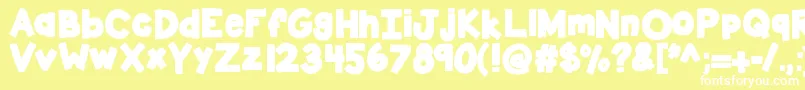 Kbsticktotheplan Font – White Fonts on Yellow Background