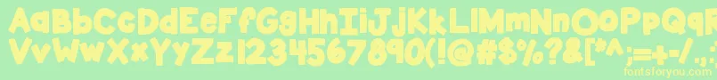 Kbsticktotheplan Font – Yellow Fonts on Green Background