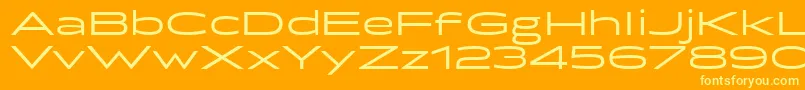 Briller-Schriftart – Gelbe Schriften auf orangefarbenem Hintergrund