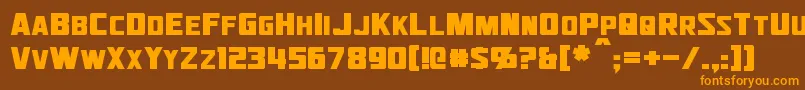 Jhiaxus-fontti – oranssit fontit ruskealla taustalla