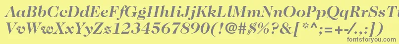 Шрифт Caslon224stdBolditalic – серые шрифты на жёлтом фоне