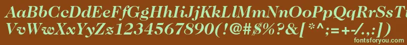 Шрифт Caslon224stdBolditalic – зелёные шрифты на коричневом фоне