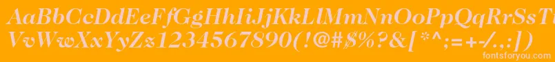 Caslon224stdBolditalic Font – Pink Fonts on Orange Background