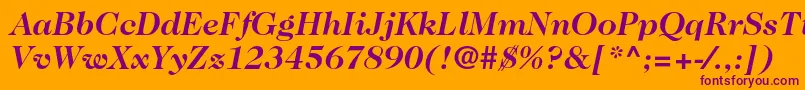 Caslon224stdBolditalic-fontti – violetit fontit oranssilla taustalla