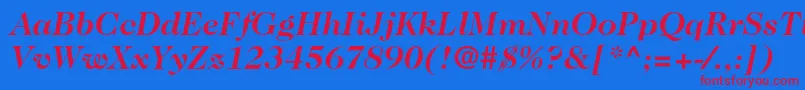 Caslon224stdBolditalic Font – Red Fonts on Blue Background