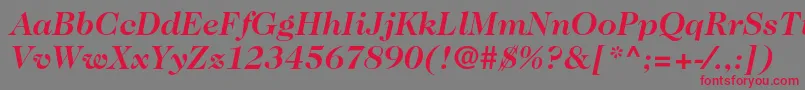Шрифт Caslon224stdBolditalic – красные шрифты на сером фоне