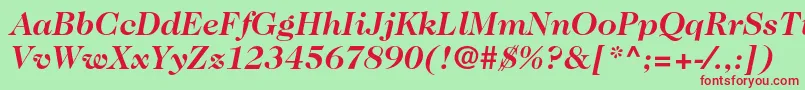 Caslon224stdBolditalic Font – Red Fonts on Green Background