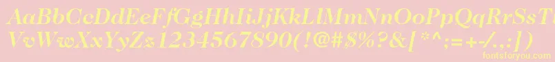 Caslon224stdBolditalic Font – Yellow Fonts on Pink Background