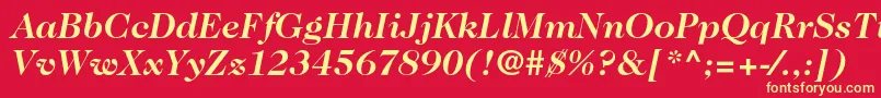 フォントCaslon224stdBolditalic – 黄色の文字、赤い背景