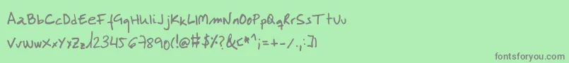 フォントLabmol – 緑の背景に灰色の文字