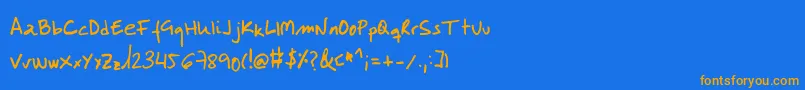Labmol Font – Orange Fonts on Blue Background