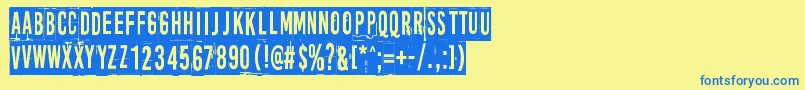MoreNewsFromNowhereAgain Font – Blue Fonts on Yellow Background
