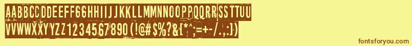 MoreNewsFromNowhereAgain Font – Brown Fonts on Yellow Background