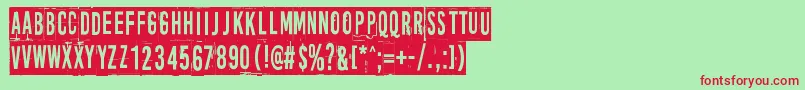 MoreNewsFromNowhereAgain Font – Red Fonts on Green Background
