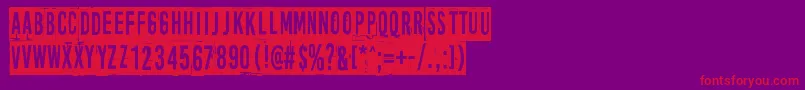 MoreNewsFromNowhereAgain Font – Red Fonts on Purple Background