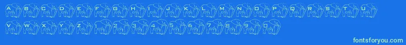 LmsElephantTattoo Font – Green Fonts on Blue Background