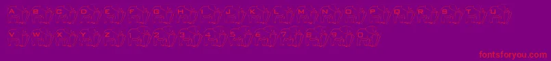 LmsElephantTattoo-Schriftart – Rote Schriften auf violettem Hintergrund