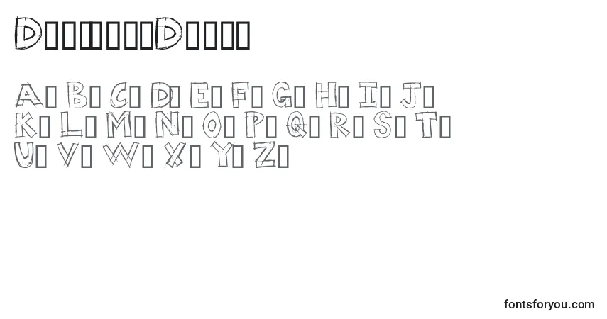 Czcionka DumpsterDiver – alfabet, cyfry, specjalne znaki