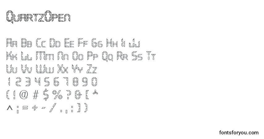 QuartzOpen-fontti – aakkoset, numerot, erikoismerkit