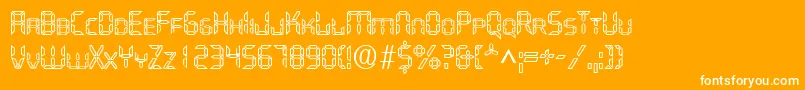 QuartzOpen-Schriftart – Weiße Schriften auf orangefarbenem Hintergrund