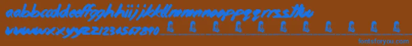 HomeAndAway Font – Blue Fonts on Brown Background