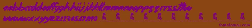 HomeAndAway Font – Purple Fonts on Brown Background