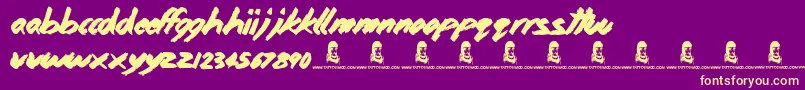 HomeAndAway Font – Yellow Fonts on Purple Background