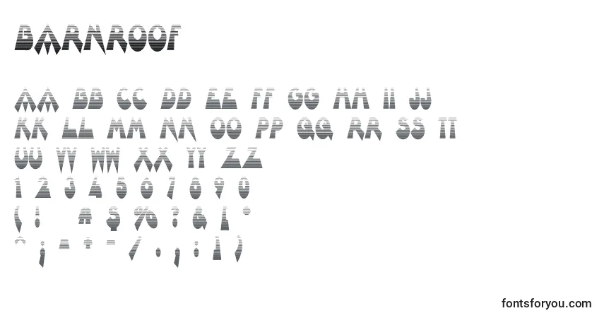 Barnroof-fontti – aakkoset, numerot, erikoismerkit