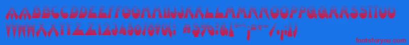 フォントBarnroof – 赤い文字の青い背景