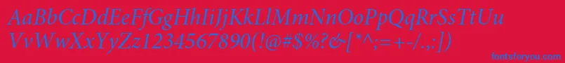 MinionproItsubh Font – Blue Fonts on Red Background