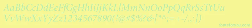 MinionproItsubh Font – Green Fonts on Yellow Background