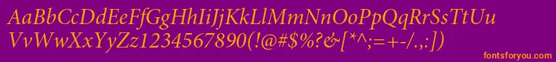 MinionproItsubh Font – Orange Fonts on Purple Background