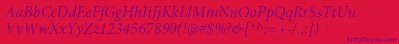 MinionproItsubh Font – Purple Fonts on Red Background