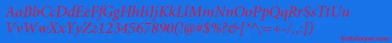MinionproItsubh Font – Red Fonts on Blue Background
