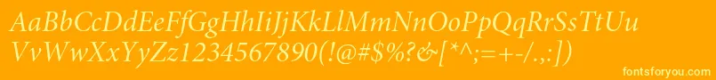 MinionproItsubh Font – Yellow Fonts on Orange Background