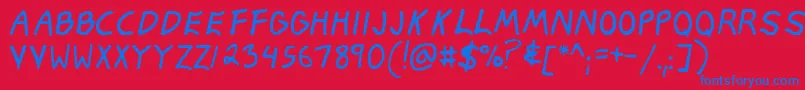 KucharFinal Font – Blue Fonts on Red Background