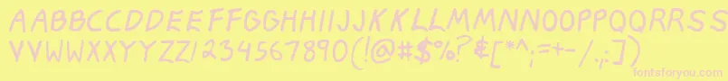 KucharFinal Font – Pink Fonts on Yellow Background