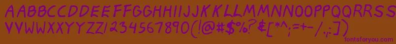 KucharFinal Font – Purple Fonts on Brown Background