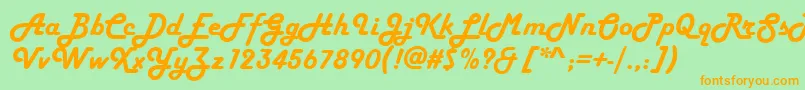 StPlatinumBlonde Font – Orange Fonts on Green Background