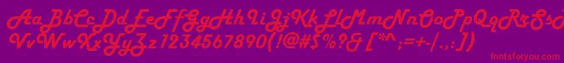 StPlatinumBlonde Font – Red Fonts on Purple Background