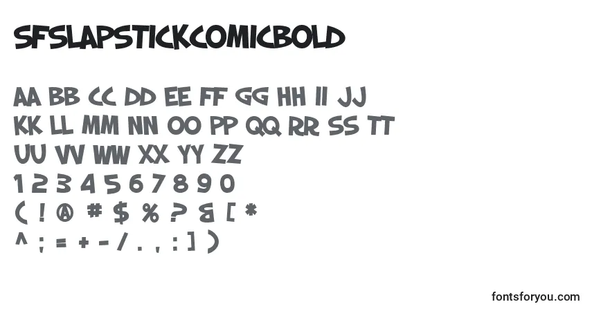 A fonte SfSlapstickComicBold – alfabeto, números, caracteres especiais