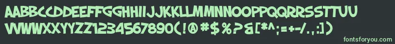 SfSlapstickComicBold Font – Green Fonts on Black Background