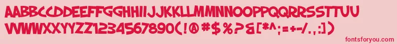 フォントSfSlapstickComicBold – ピンクの背景に赤い文字