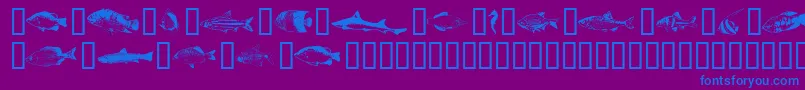 Fishpta Font – Blue Fonts on Purple Background