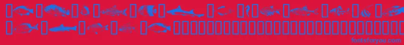 Fishpta Font – Blue Fonts on Red Background