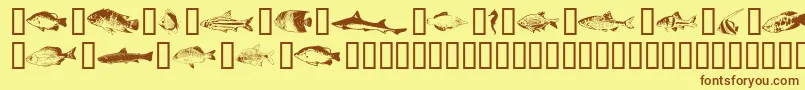 Fishpta Font – Brown Fonts on Yellow Background