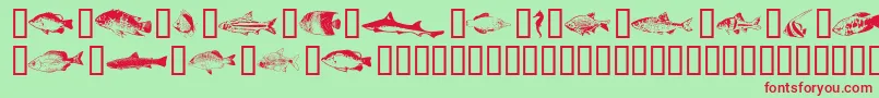 Fishpta Font – Red Fonts on Green Background