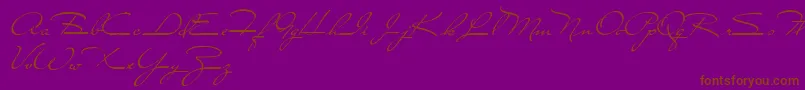 CloseToYou-Schriftart – Braune Schriften auf violettem Hintergrund