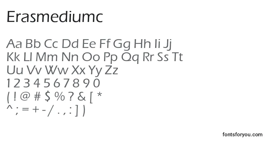 Erasmediumc-fontti – aakkoset, numerot, erikoismerkit