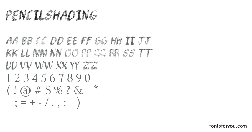 Шрифт PencilShading – алфавит, цифры, специальные символы